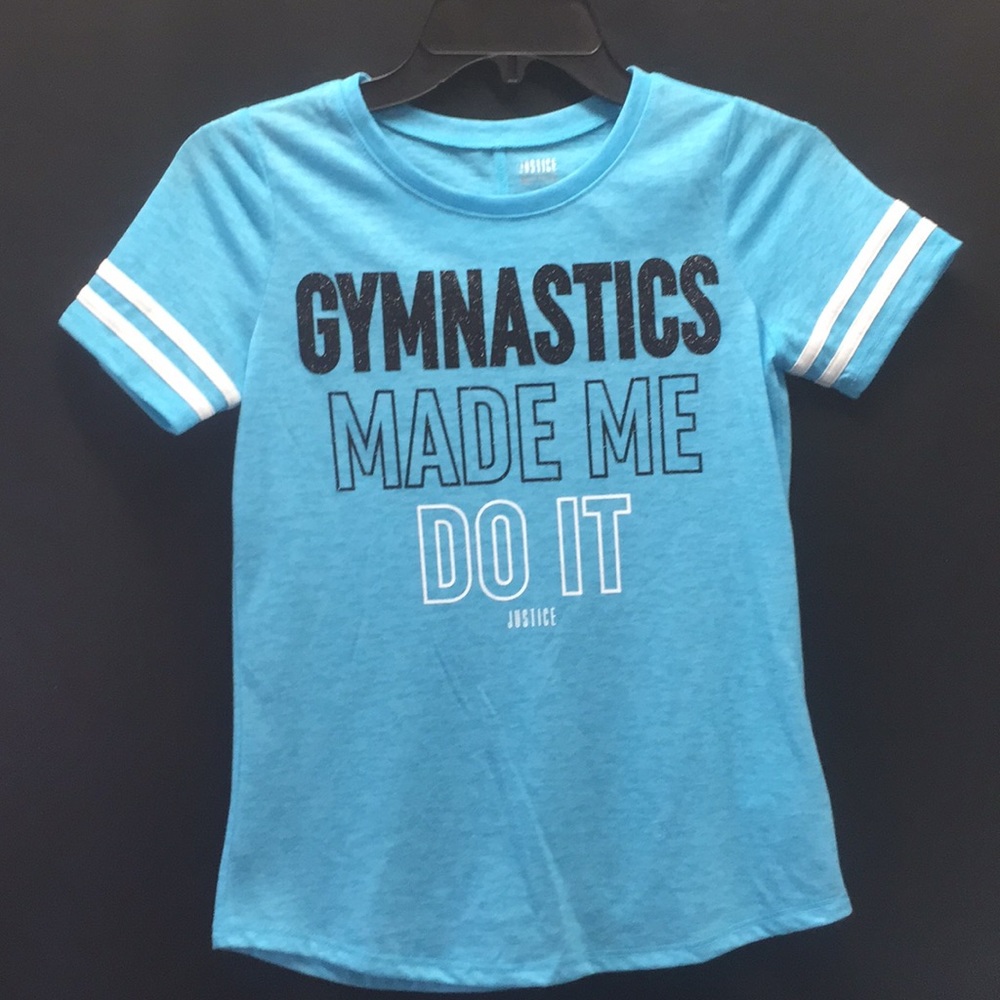 NWNT  Turquoise /Black/White Justice Active Tee.